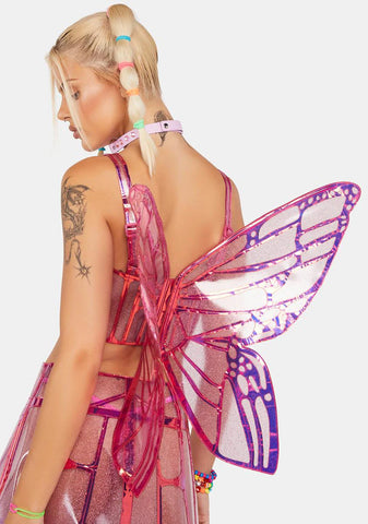 Fairy Butterfly Supreme Holographic Bustier Top