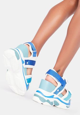 Blue Peach Platform Sandals