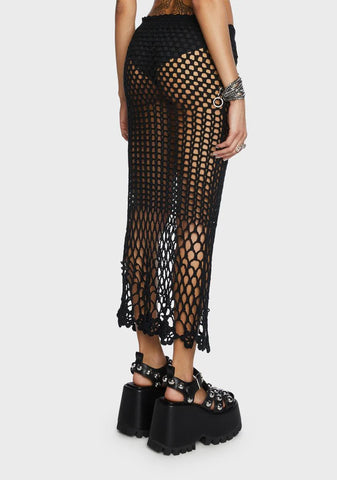 Desert Oasis Crochet Midi Skirt