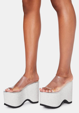 Silver Leanne Platform Sandals