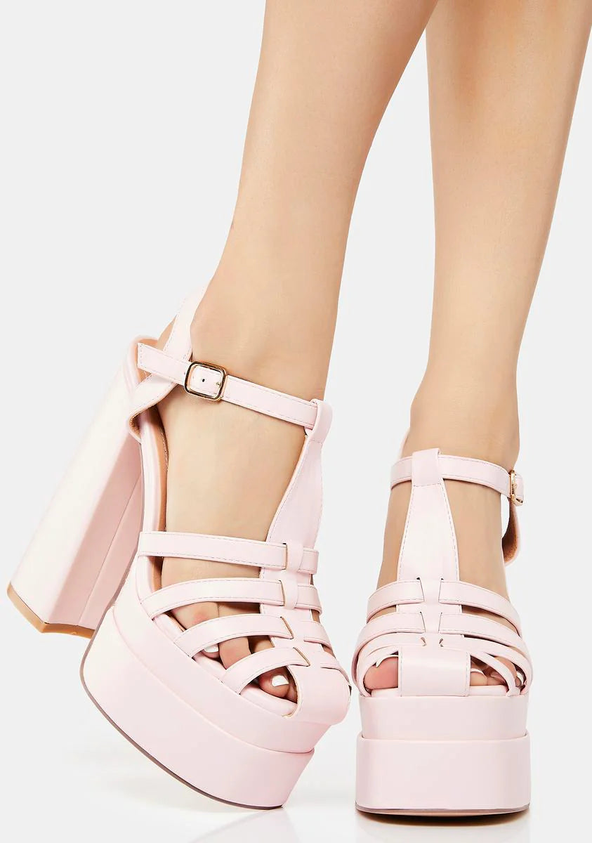 Blush Being In Love Platform Heels