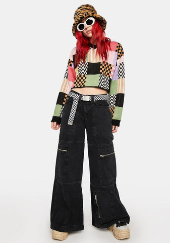 Black Clacker Cargo Jeans