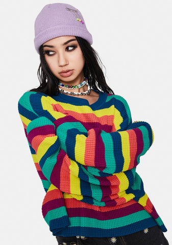 Lavender Bad In Love Ribbed Beanie