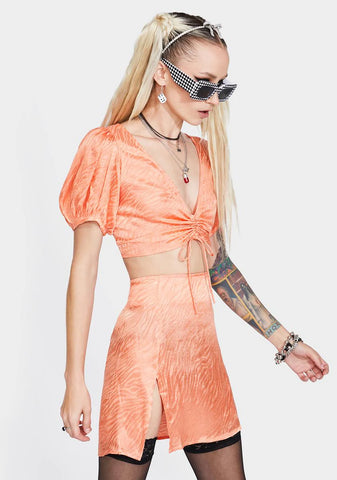 Shenka Zebra Satin Skirt