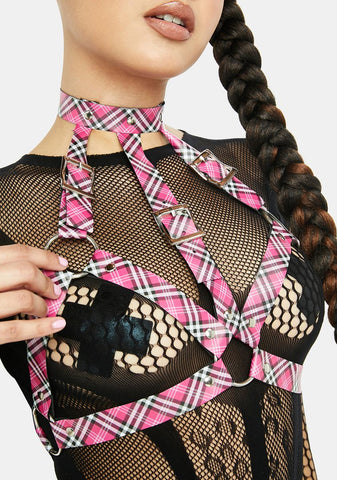 Pink Plaid Harness