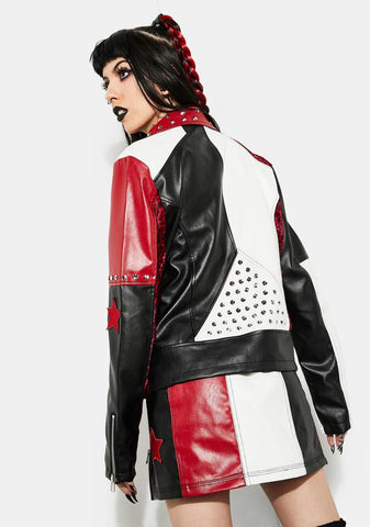 Misery Business Color Block Moto Jacket