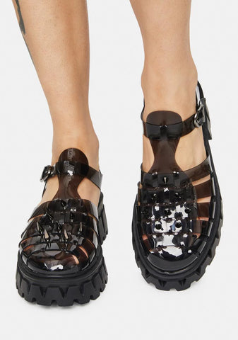 Slinky Platform Studded Sandals