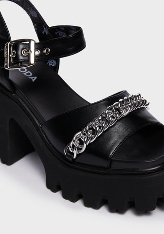 Undone Platform Heels