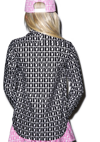 X Playboy Panel Shirt - Black