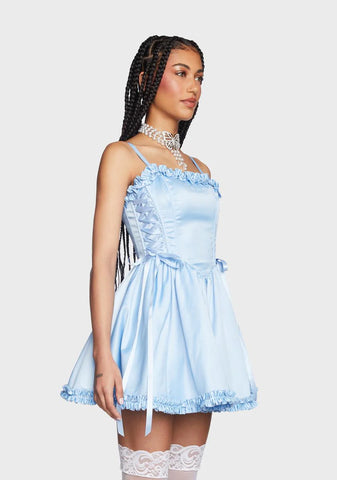 Takes The Cake Mini Dress - Light Blue