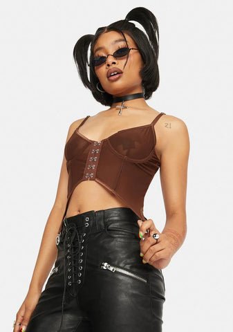 Mocha Got U Hooked Corset Top