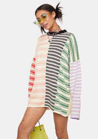 Splice Striped Knit Sweater