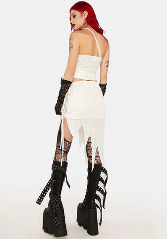 White Mummy Wrap Skirt