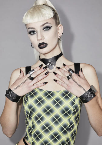 Not A Prayer Pentagram Cuff Bracelet