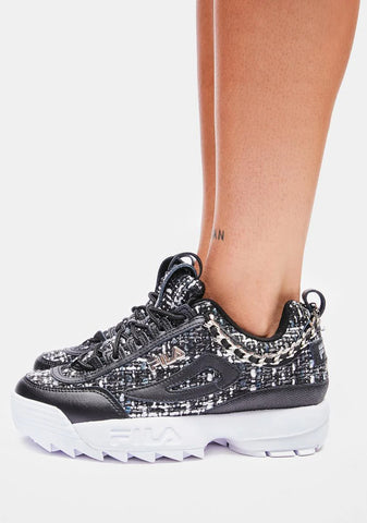 Noir Disruptor II Tweed Lux Sneakers