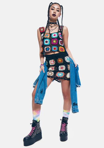 Hours Of Euphoria Crochet Skirt