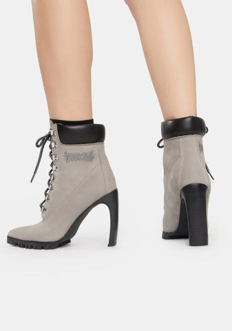 Snare Suede Pointed Toe Heeled Work Boots