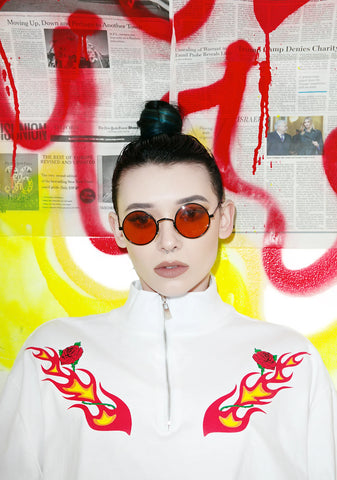 Roses On Fire Long Sleeve Tee