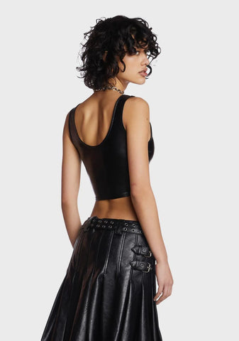 Back To Life Vegan Leather Tank Top