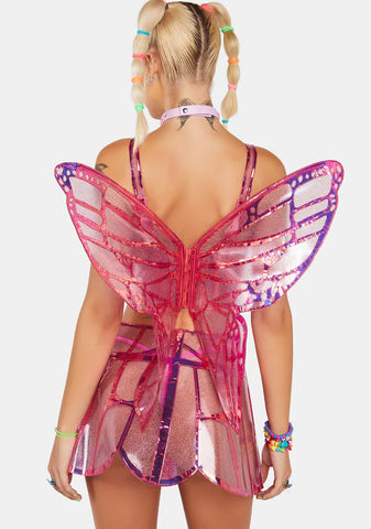 Fairy Butterfly Supreme Holographic Mini Skirt