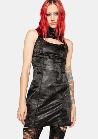 Dragon Jacquard Tight Mini Dress