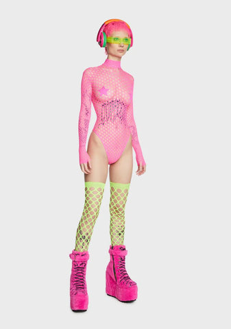 Fever Long Sleeve Zipped Bodysuit