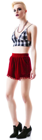 Checkered Past Bra - Red