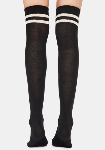 Top Stripe Cashmere Blend Knee High Socks