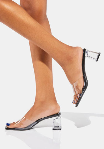 Dark Call Your Bluff Clear Heels