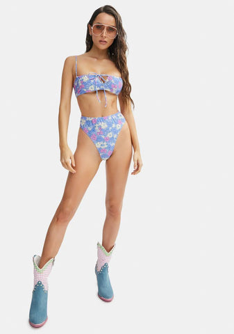 Pastel Floral Carmeson Bikini Bottoms