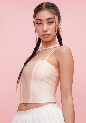 Raising The Vibe Satin Corset Top
