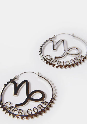 Reppin' Capricorn Hoop Earrings