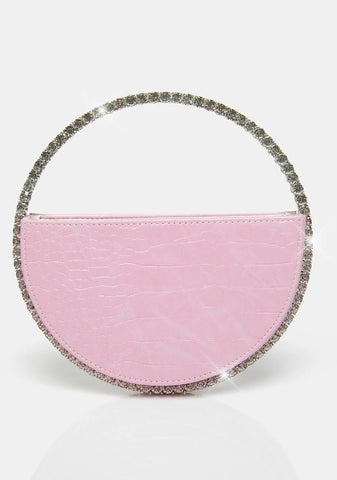 Pink The Alessia Circle Diamante Mini Handbag