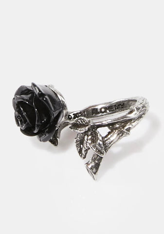 Wild Black Rose Ring