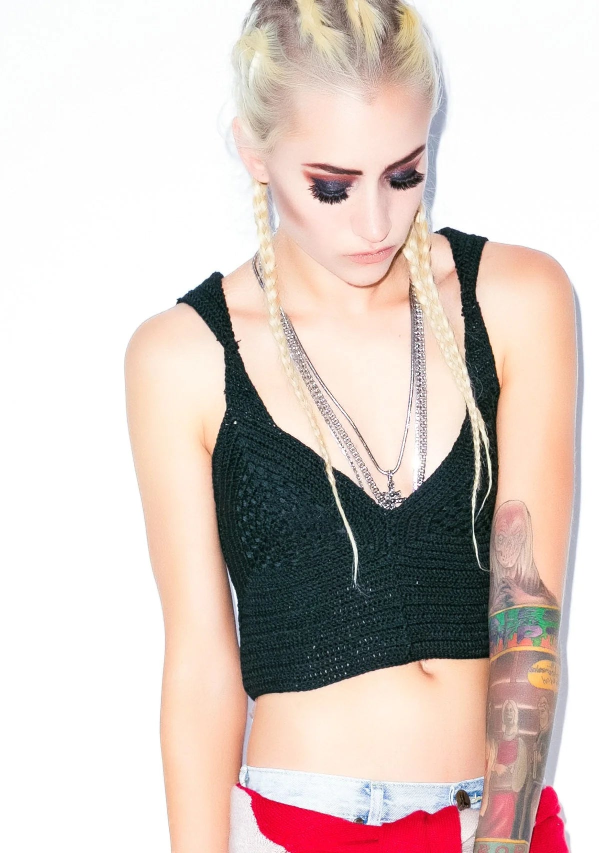Mellow Out Crochet Crop Top - Black