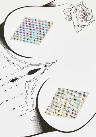 Diamond White Silver Sparkle Pasties