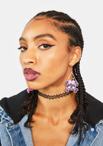 Doomed From The Start Skull Earrings