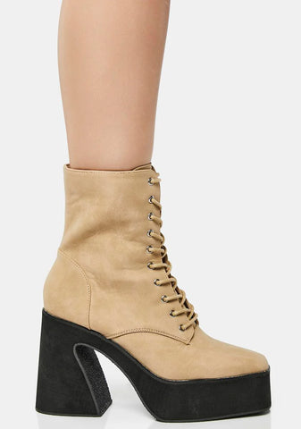 Natural Unfazed Babe Platform Boots