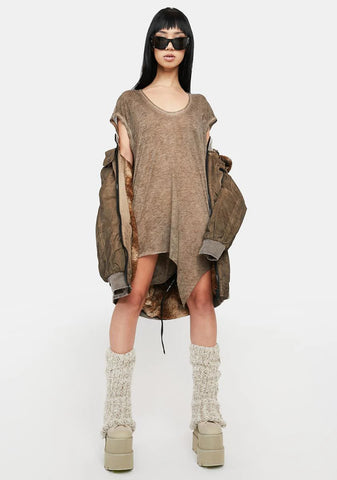 Atmosphere Unisex Scoop Neck Asymmetrical Tee