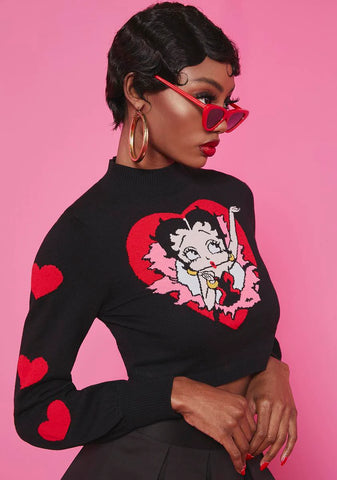 Blow A Kiss Cropped Sweater