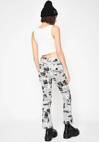 Read It And Weep Newsprint Jeans