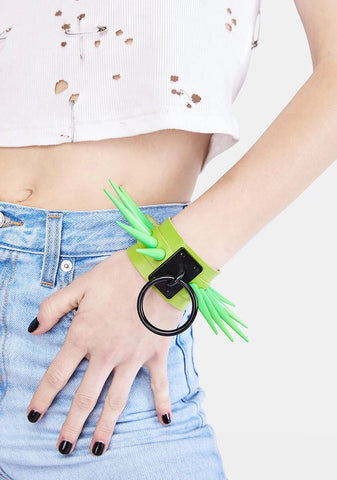 Green Powerpunk Spiked Cuff