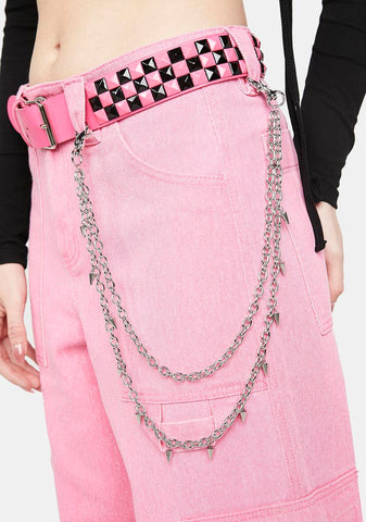 Live Hardcore Spike Chain Belt