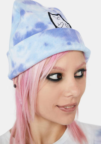 Periwinkle Lord Nermal Tie Dye Beanie