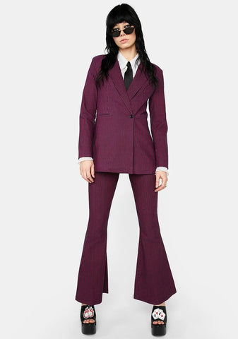 Feeling The Blues Striped Blazer