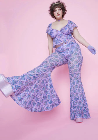 Plus Are We Human Dragon Print Bell Bottoms