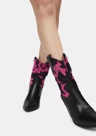 Ring the Bells Cow Print Boots