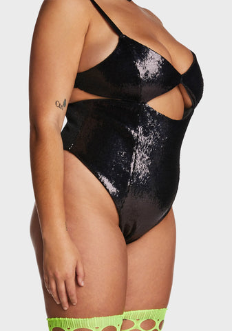 Plus Alien Encounter Sequin Bodysuit