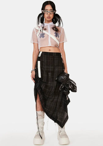 Distortion Sheer Organza Harness Shirt