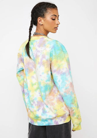 Aqua Multi Tie Dye Crewneck Sweatshirt